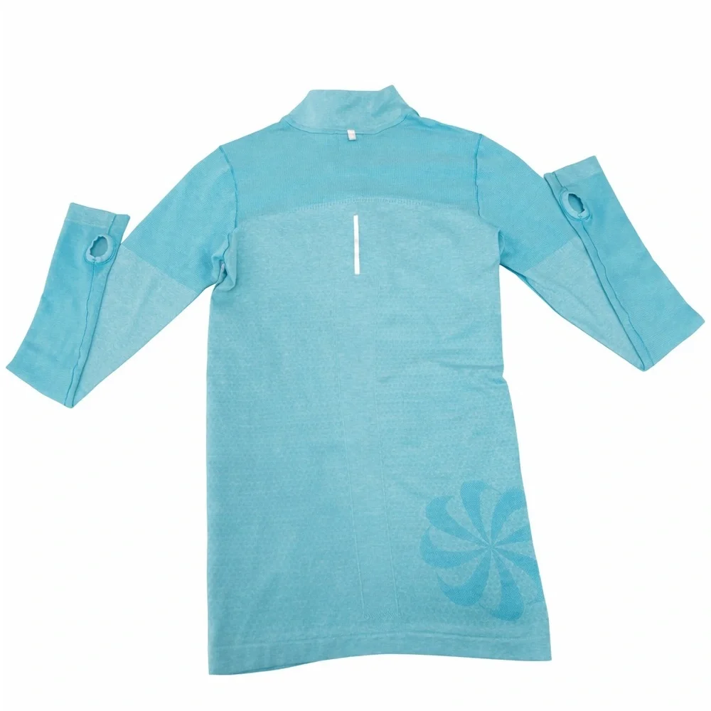 Nike Running Dri-Fit Half Zip Long Sleeve Top Aqua Blue Size M